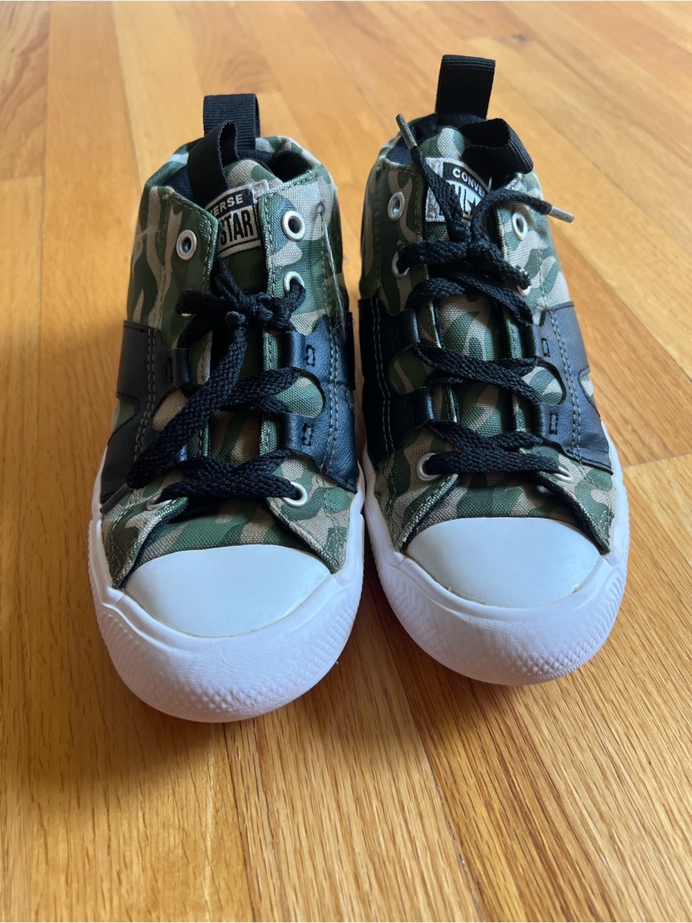 Converse Kids Camouflage High-Top Sneakers - Green/Black/Tan size 2